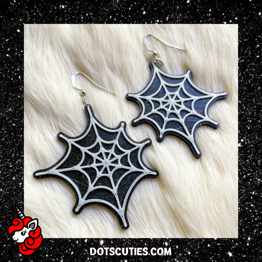 Spider Web dangle earrings | October, spooky, scary, occult, goth, Halloween, Horror