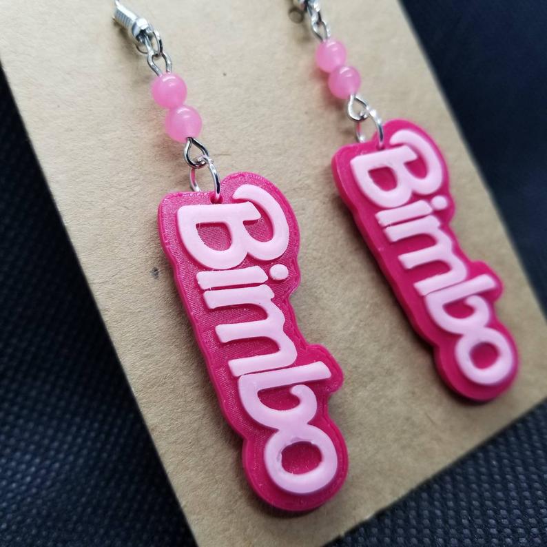 Bimbo dangle earrings | pink, bimbocore, pastel goth, cute, kitschy, barbiecore | WHOLESALE