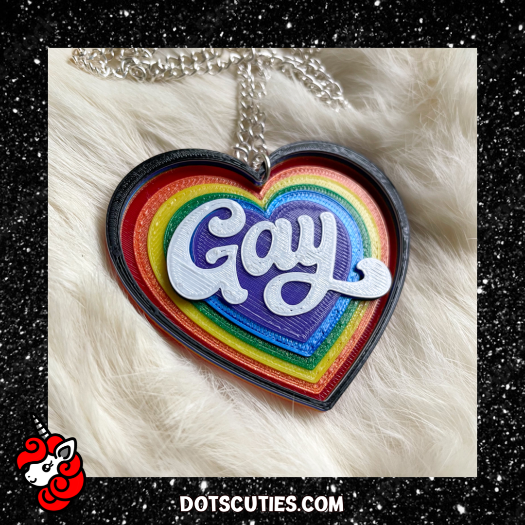 Rainbow Heart GAY Necklace | Pride, Love