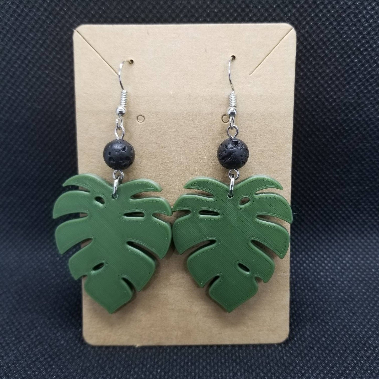 green Monstera plant tropical leaf earrings | plant mom, kitschy, cute | WHOLESALE