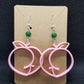 pink peach butt dangle earrings | cute, fruit, a$$, femme, kawaii, kitschy | WHOLESALE