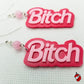 B*tch dangle earrings | pink, bimbocore, pastel goth, cute, bitchcore, kitschy | WHOLESALE