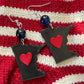 black and red Minnesota Heart dangle earrings | gift, state, love, USA | WHOLESALE