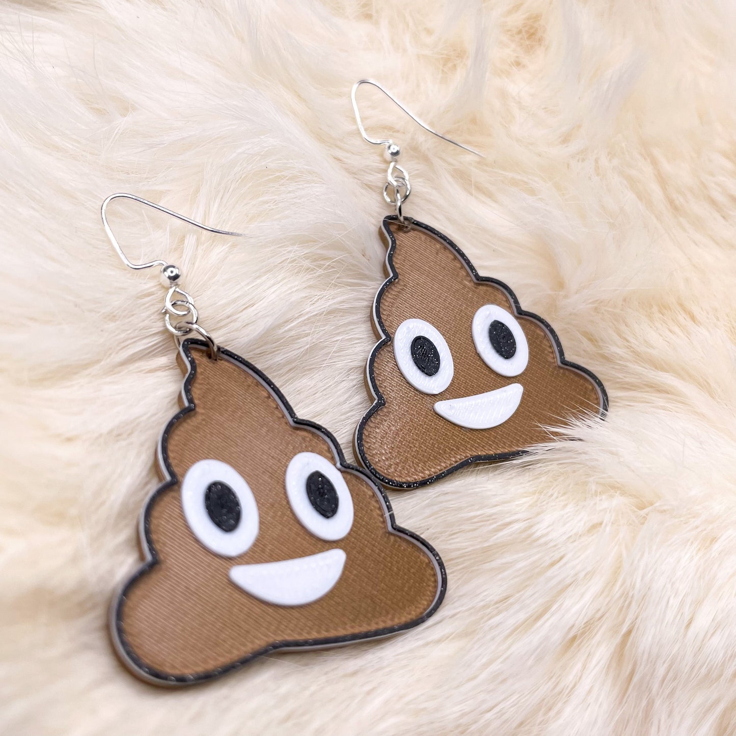 Cute Poop Emoji dangle earrings | kawaii, funny | WHOLESALE