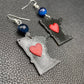 black and red Minnesota Heart dangle earrings | gift, state, love, USA | WHOLESALE