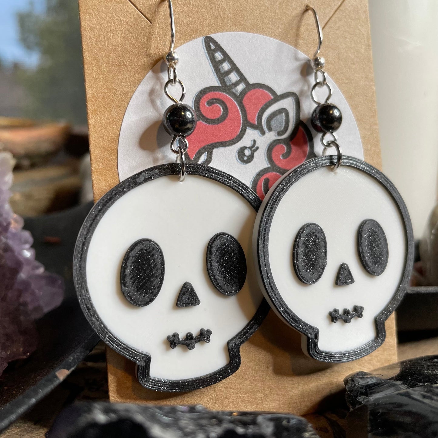 Cute Skull Dangle Earrings | goth, Halloween, kawaii, pastel goth, kitschy | WHOLESALE