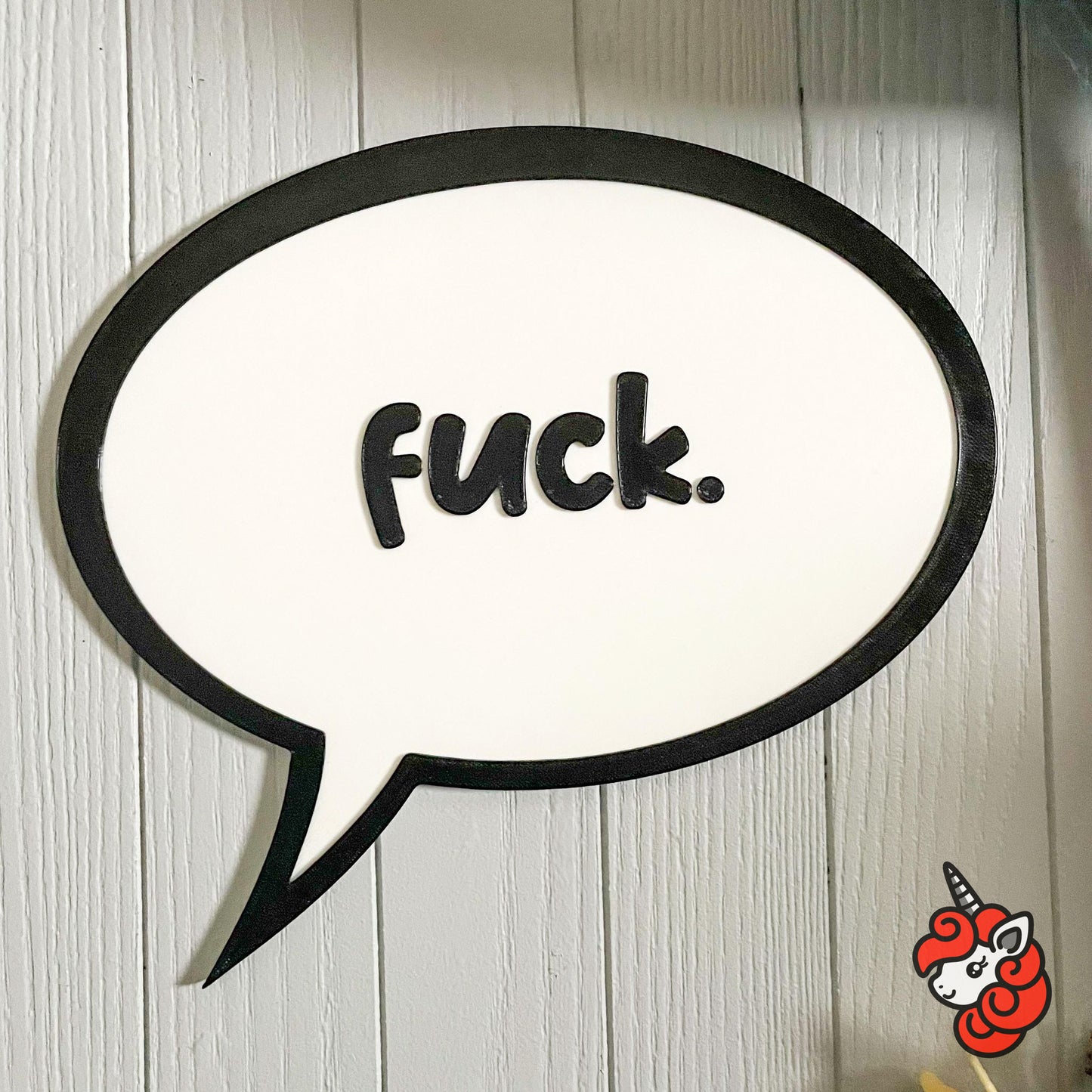 F*ck Cartoon Word Bubble Wall Art | speech, typography, comic, kitschy