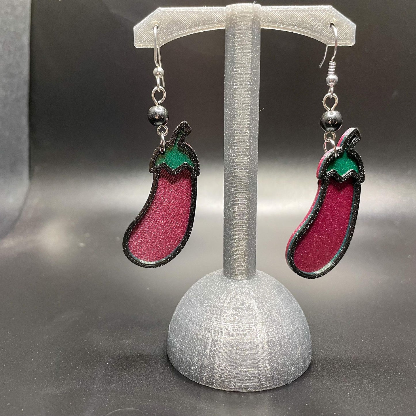 Eggplant Emoji Dangle Earrings | cute, kawaii, sexy, funny, Valentine's Gift