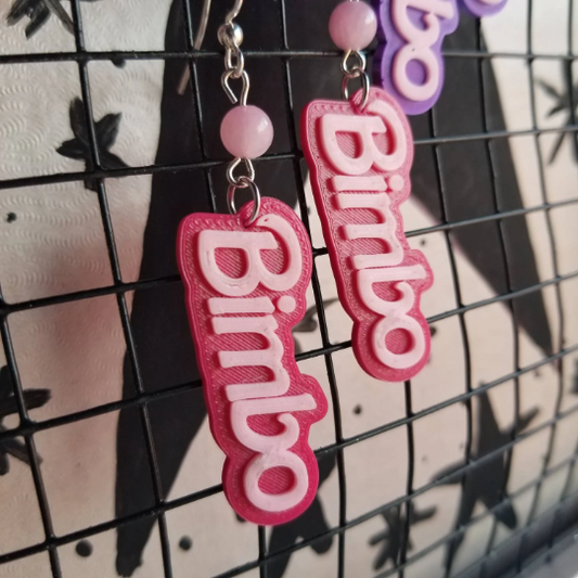 Bimbo dangle earrings | pink, bimbocore, pastel goth, cute, kitschy