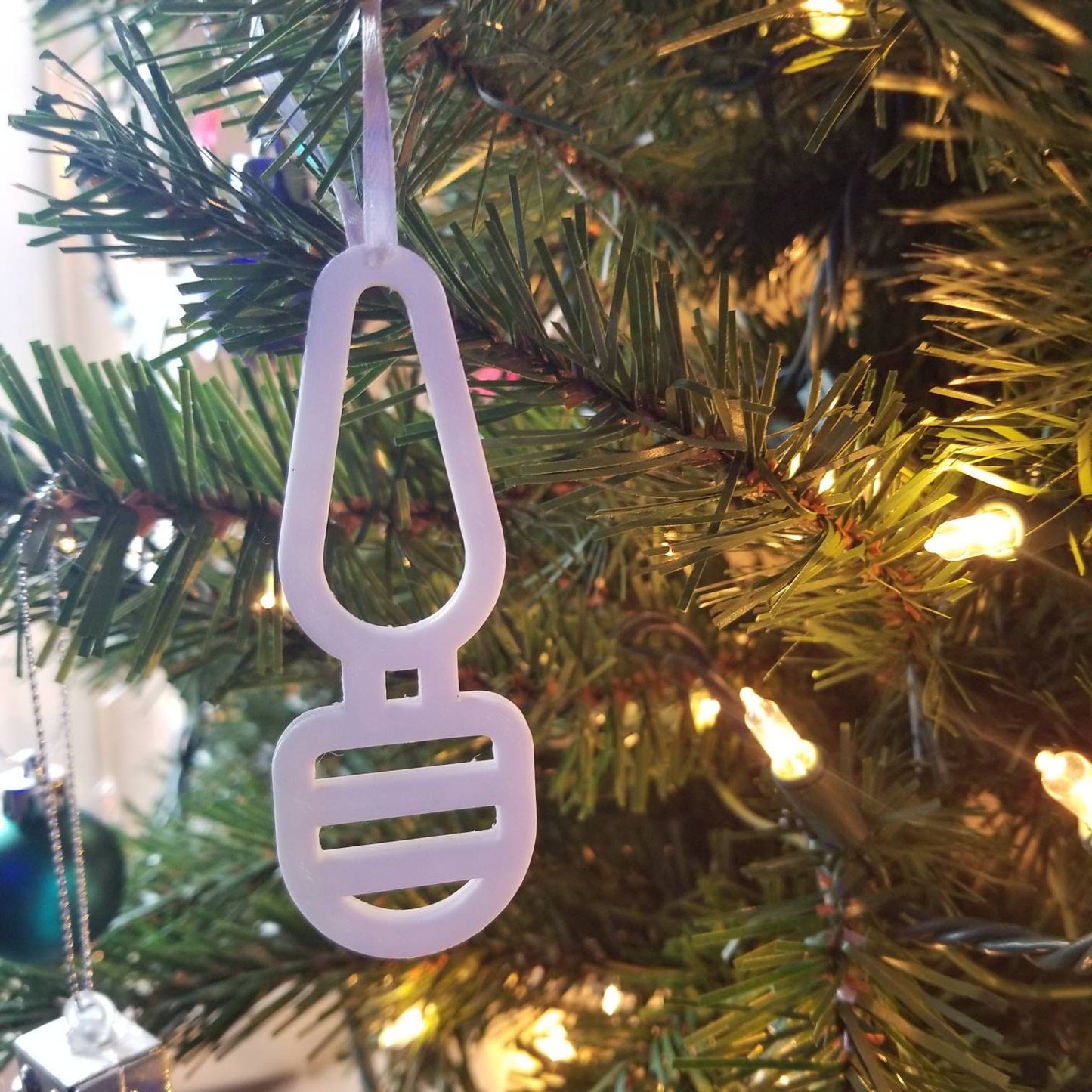 3D Printed White Vibrator Magic Wand ornament | birthday gift, Christmas holiday, Rhinestones