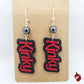 KINKY dangle earrings | red, black, bdsm, pastel goth, fetish, kitschy