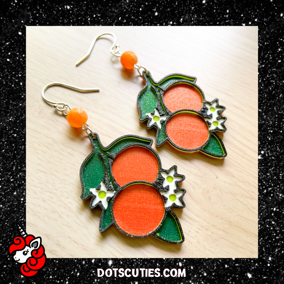 Las Naranjas de Jim dangle earrings | Pirate, OFMD, Orange, fruit, summer