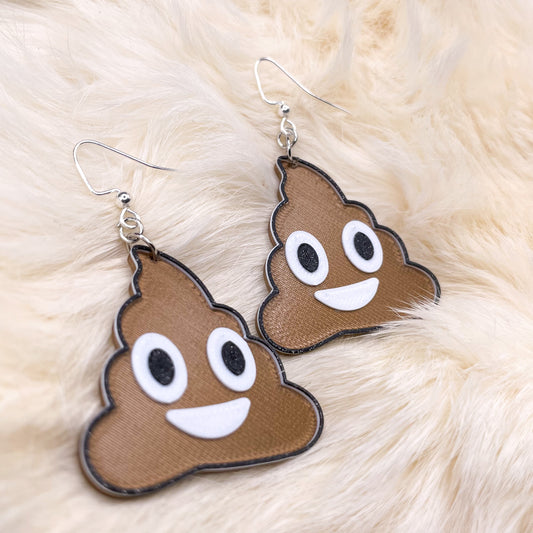 Cute Poop Emoji dangle earrings | kawaii, funny