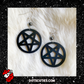 Black Pentagram dangle earrings | witch, pentacle, goth Halloween, satan, pastel goth, kitschy