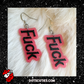 Pink Glitter F*CK dangle earrings | cute, kawaii, pastel goth