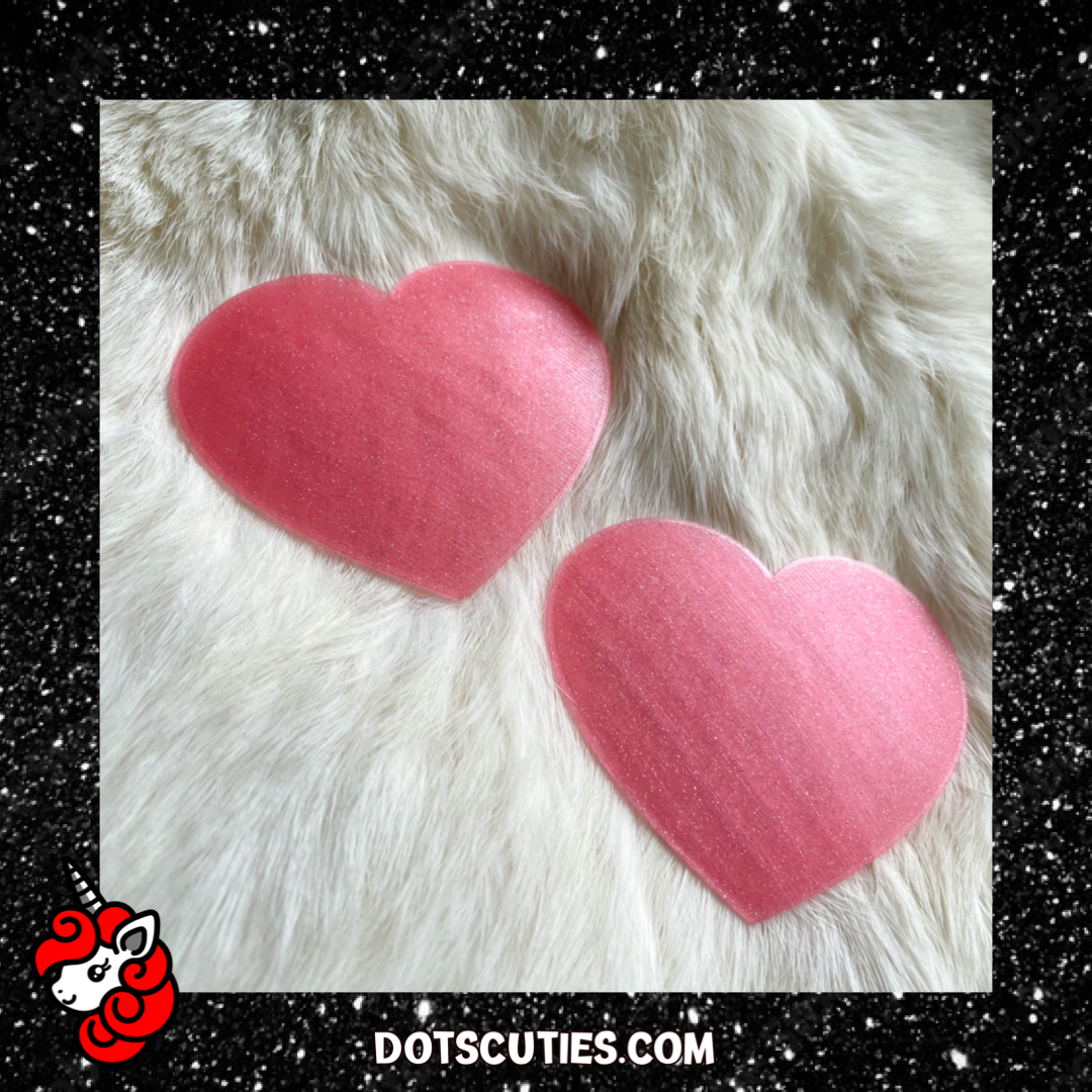 GLITTER PINK Heart Pastie Bases | burlesque, DIY, rhinestone, crafting
