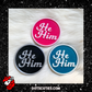 He/Him Pink Pronoun Pin | lgbtqi+, lapel pin